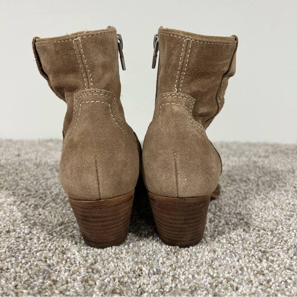 Dolce Vita Silma Western Leather Cowboy Bootie Tan Zipper Pointed Toe Size 6 - Picture 11 of 13